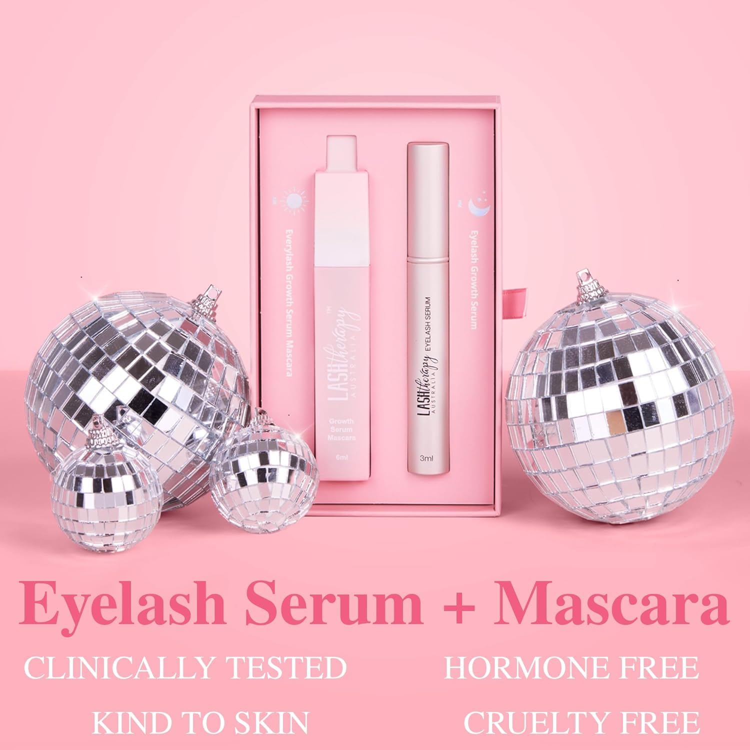 Lash Therapy Australia Day & Night Bundle Eyelash Growth Serum + Mascara, Eyelash Growth Serum + Waterproof Black Volume And Length Mascara, Cruelty Free