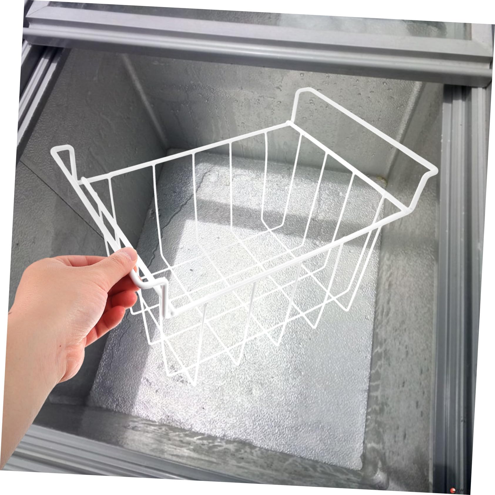 Garneck Organizador de Estantes para Congelador Cesta Colgante 35x22x20 Cm Hierro Rejilla Ventilada Almacenamiento Doméstico y Comercial