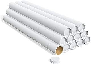Staples 2 x 24-Inch Mailing Tubes, White, 12/Pack (37034-STP)