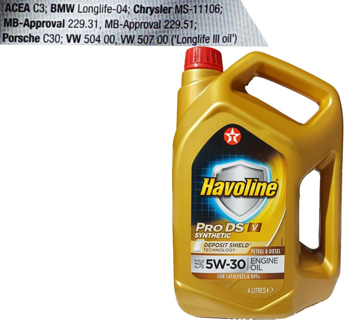 TEXACO Havoline ProDS V 5W-30 Fully Synthetic Engine Oil - 4 Litres