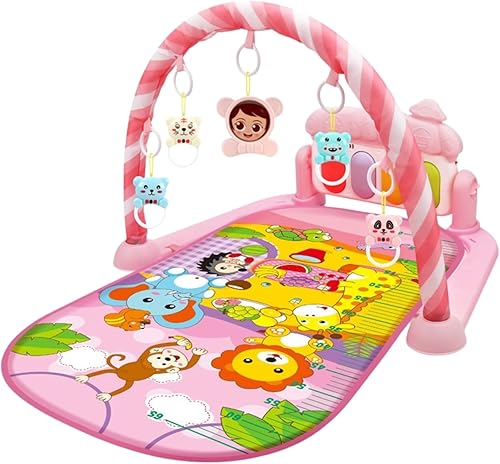 Manta de juego para bebé, tapete musical para gimnasio, piano con sonajero de animales (116-34)