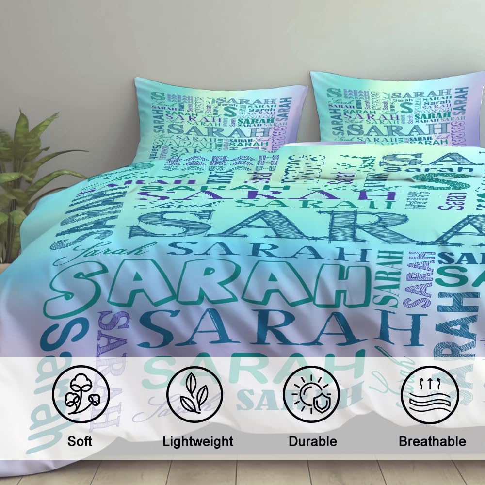 Personalized Monogram Bedding Set, Custom Comforter with Name On It, Colorful Bed Set for Boys Girls, Monograms Comforter, Letter Comforter Set