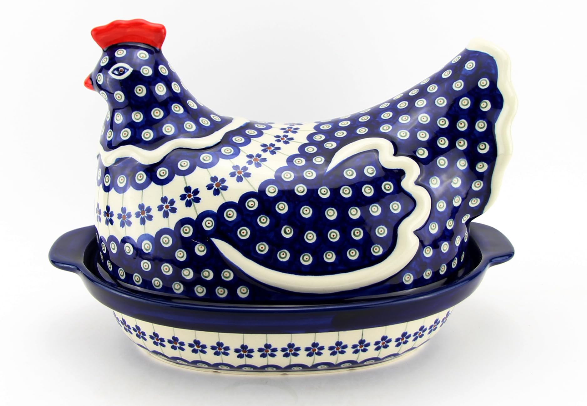 Polish Pottery Market Hen Shaped Covered Baker, Handcrafted by Zaklady Boleslawiec - 11