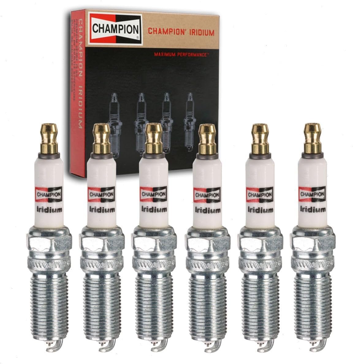 6 pc Champion Iridium Spark Plugs compatible with Ford F-150 2.7L 3.5L V6 2011-2020
