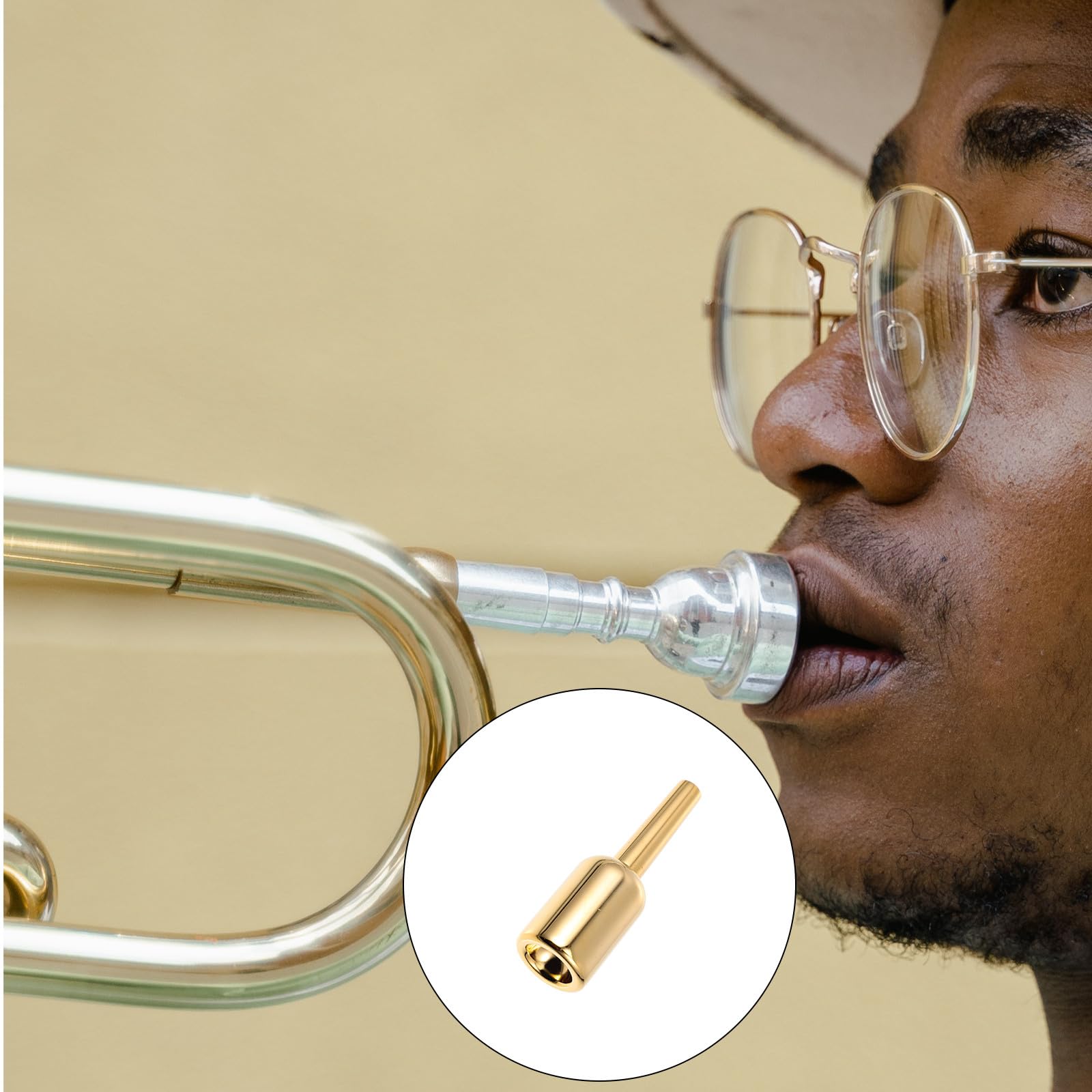 TOYANDONA Becco per Tromba in Placcatura Oro Suono Ricco ed Elegante, Accessorio Professionale per Principianti e Musicisti Esperti