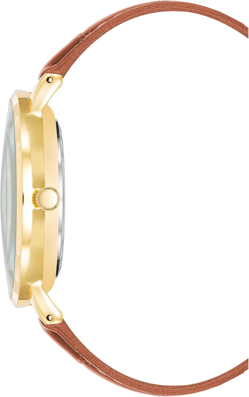 Side view of Anne Klein watch showing the crown
