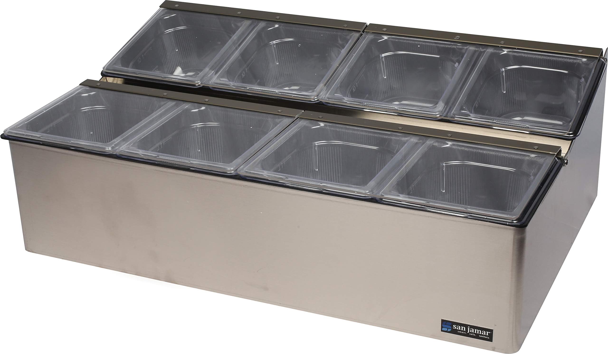 San JamarFP9248FL EZ-Chill Stainless Steel Food Prep Center, 25-1/4" Width x 8" Height x 16-1/2" Depth