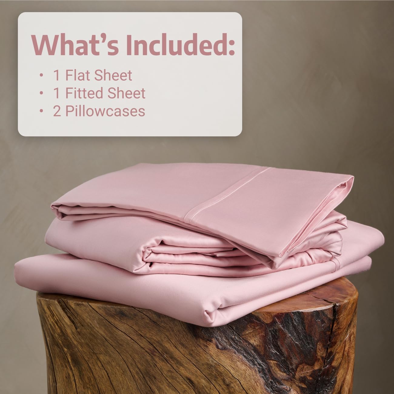 100% Certified Bamboo Queen Sheet Set| derived from Organic Viscose|Sateen Weave/High Cover Ratio 0.75|4 Piece Set|Gentle to Skin and Cooling|(Sepia Rose)