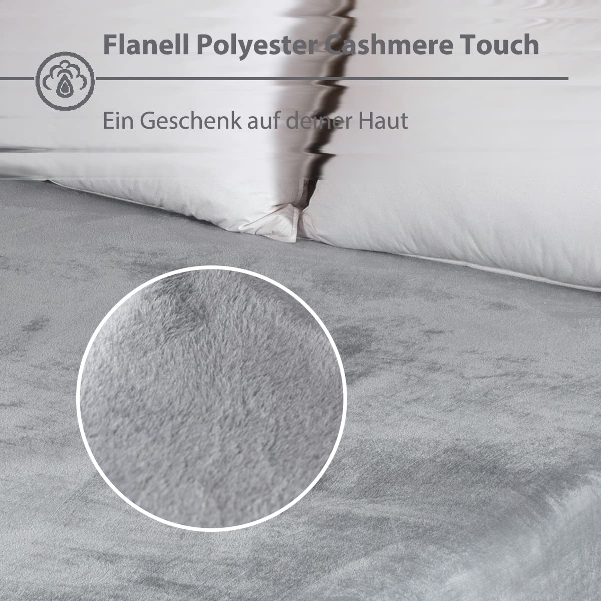 Soifox Jersey Warm Spannbettlaken 90x200cm bis 100x200cm 2er Pack Plüsch Fleece Samtweich Kuschelig Flauschig Cashmere Touch Bettlaken für Boxspringbett Topper Matratze Grau mit Gummizug