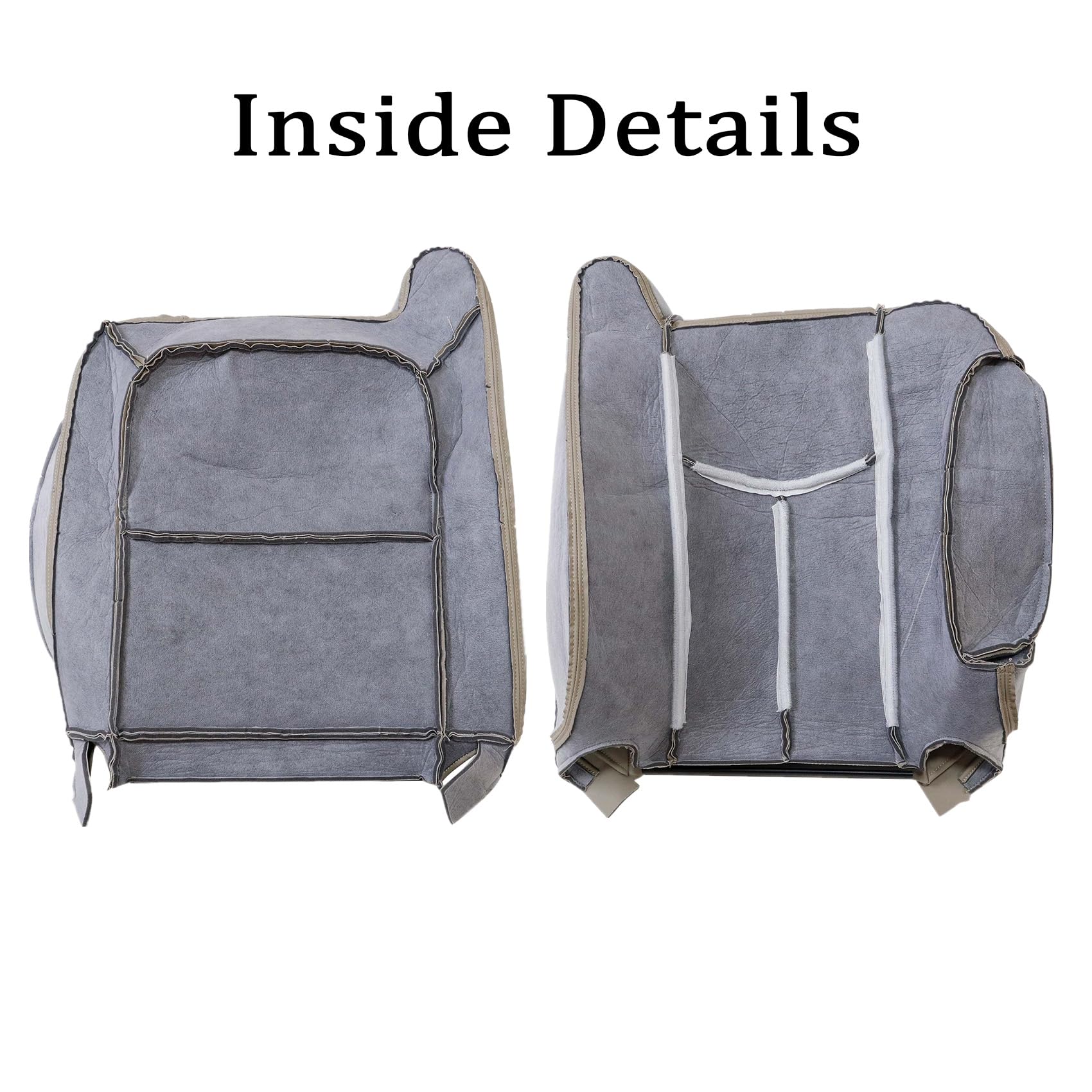 Priprilod Leather Replacement Seat Covers (Bottom Only) - Light Tan (522/52i) For Tahoe/Suburban/Yukon 2003-2006