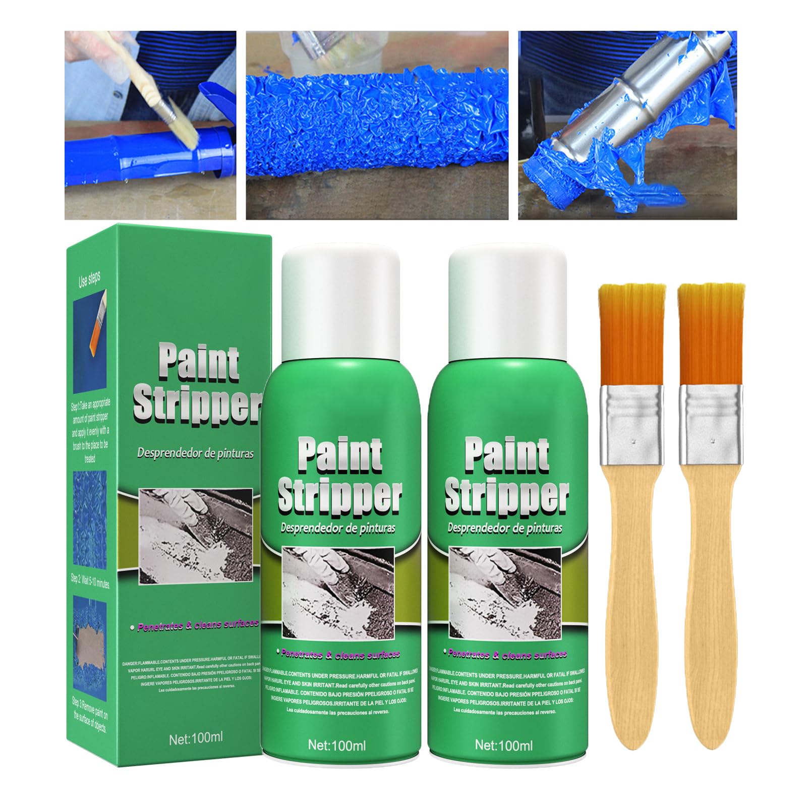 XIRUJNFD Efficient Paint Stripper, Car Paint Remover Metal Surface Paint Stripper, Paint Remover Metal, Paint Stripper Gel, Paint Stripper for Metal (2)