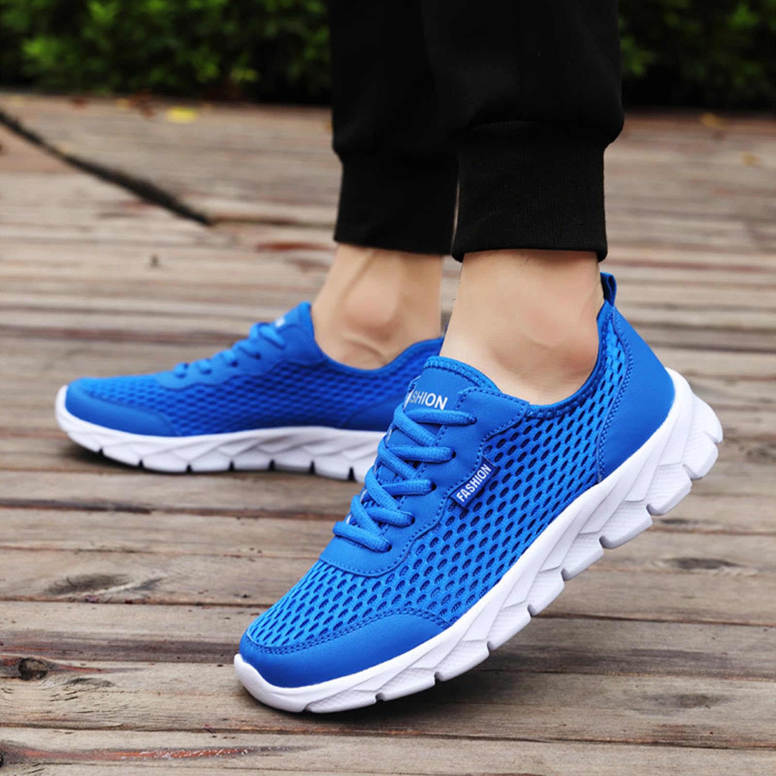 Herren Sportschuhe Freizeit mit Mesh Männer Leichte Atmungsaktive Mesh Schuhe Laufschuhe Mesh Schuhe Schnüren Große Größe Casual Turnschuhe Atmungsaktiv Sportschuhe für Walking