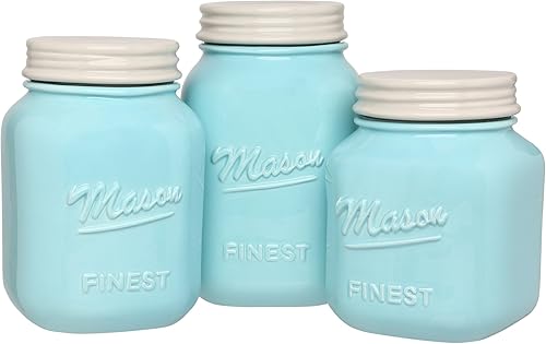 Miniatura 7 de juego de frascos contenedores Mason, Azul