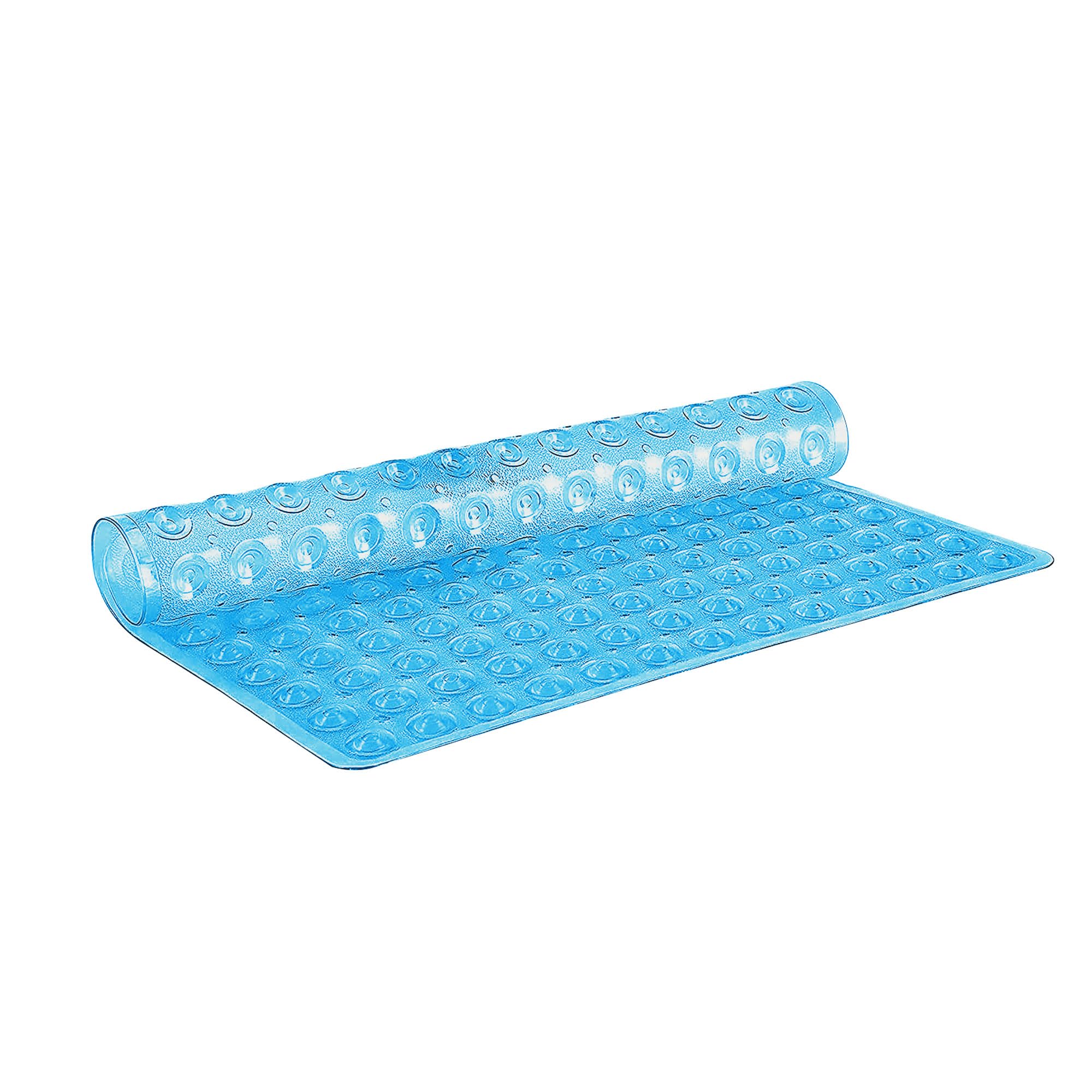 Velvetio Blue Square Shower Mat Non Slip Anti Mould 53X53cm Rubber Shower Mat For Inside Shower, Anti Slip Shower Mats With Drain Holes & Suction Cups, Machine Washable,