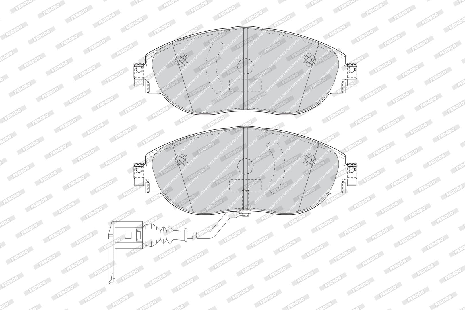 FERODO Kit pastiglie freni Anteriore Con contatto segnalazione usura con accessori FDB4425 Compatibilità con AUDI A3 Sportback 8VA, 8VF A3 Hatchback 8V1, 8VK, VW T-Roc A11 TIGUAN AD1 SHARAN 7N1, 7N2