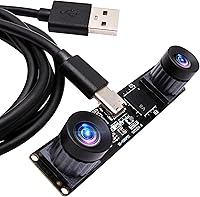 Vista 10 de ELP Cámara USB de doble lente de 4 MP, gran angular, 1080P 60 fps, Lightburn, mini UVC USB2.0 grabador láser módulo de cámara para computadora