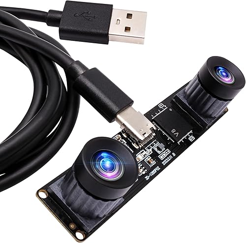 Miniatura 10 de ELP Cámara USB de doble lente de 4 MP, gran angular, 1080P 60 fps, Lightburn, mini UVC USB2.0 grabador láser módulo de cámara para computadora