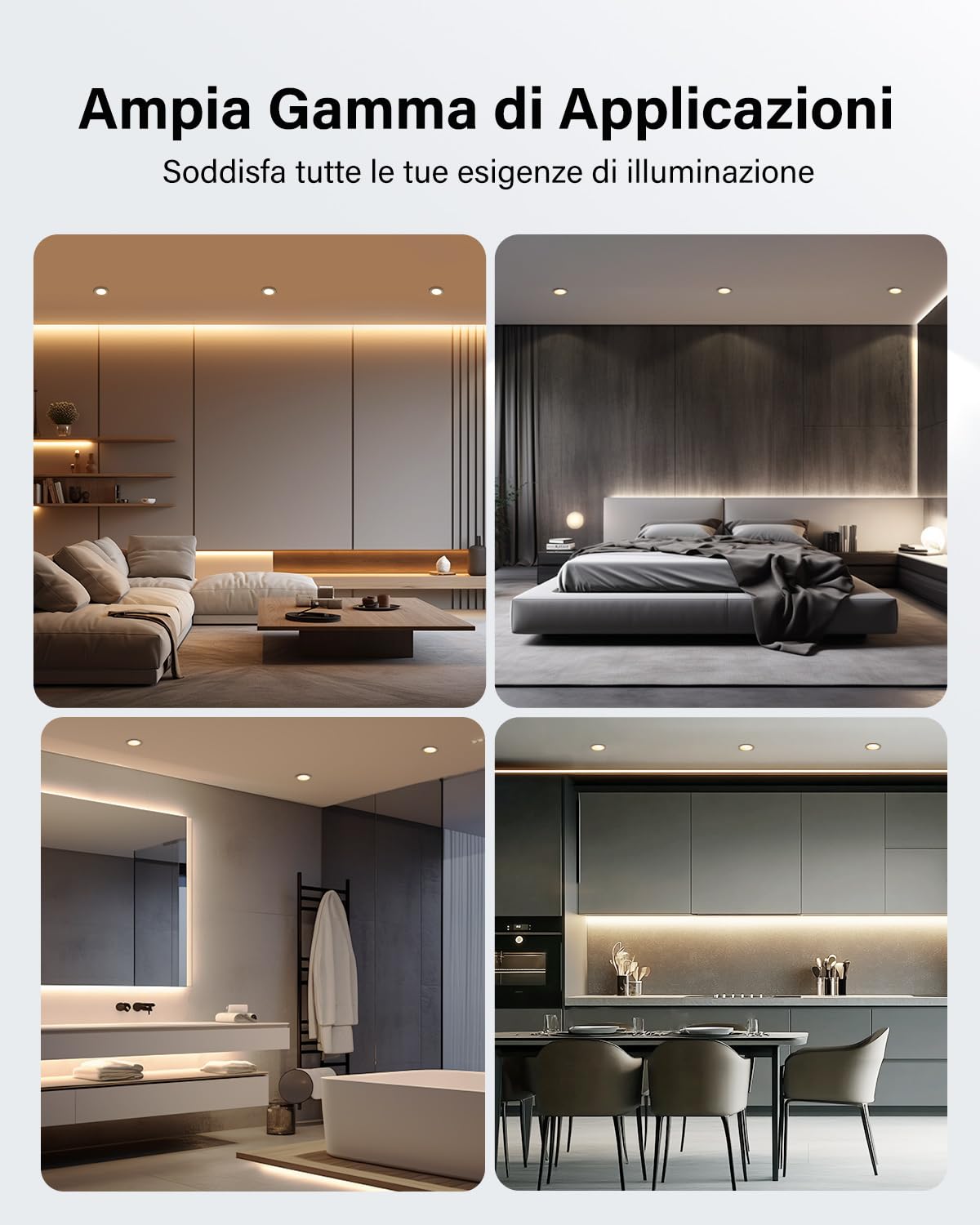 Leselux 5W Faretti LED da Incasso per Cartongesso 3CCT IP44, 20 Pezzi | 380LM Luci da Soffitto Bianco Caldo Bianco Naturale Bianco Freddo, Foro 65-80mm, Luci da Incasso per Bagno Cucina Soggiorno