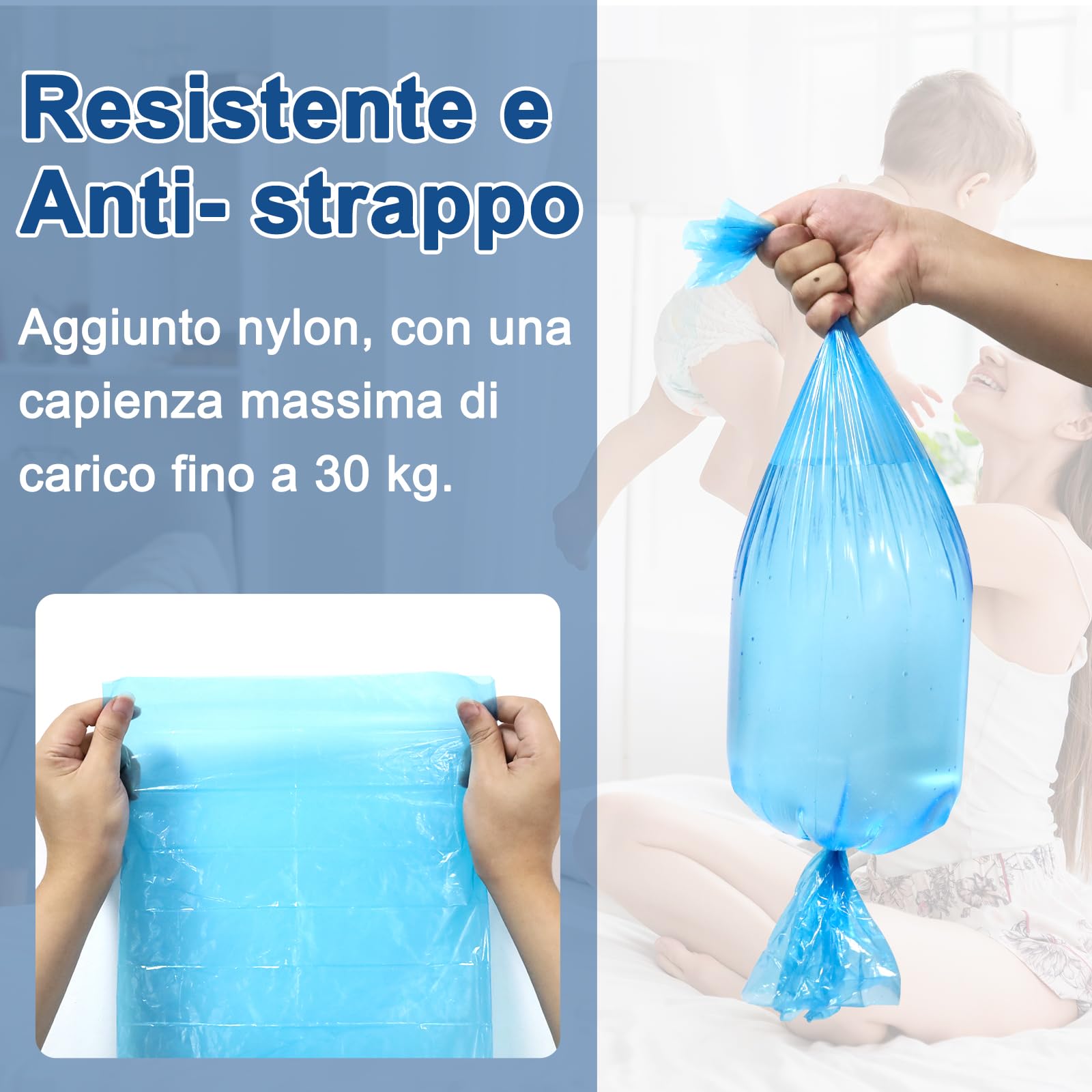 Ricarica Mangiapannolini, Compatibile con Tutti i Contenitori per Pannolini con Dimensioni Corrispondenti, tra cui Angelcare, Foppapedretti, e Altri, Tecnologia Anti-Odore EVOH, (Confezione da 10)