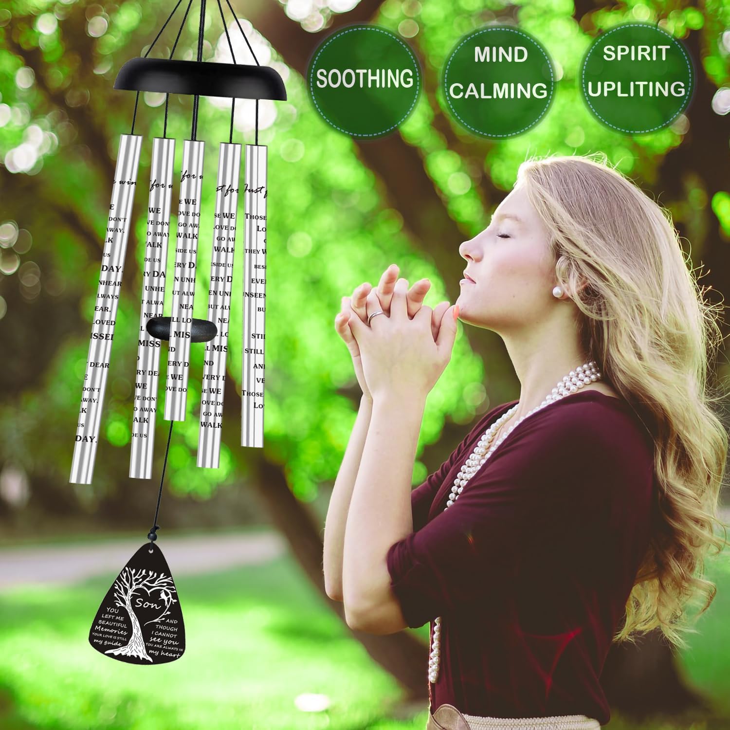 Sympathy Memorial Wind Chimes Bereavement Memorial Gifts for Loss of Son Sympathy Memorial Gifts for Loss of Loved One in Memory of Son - Image 2