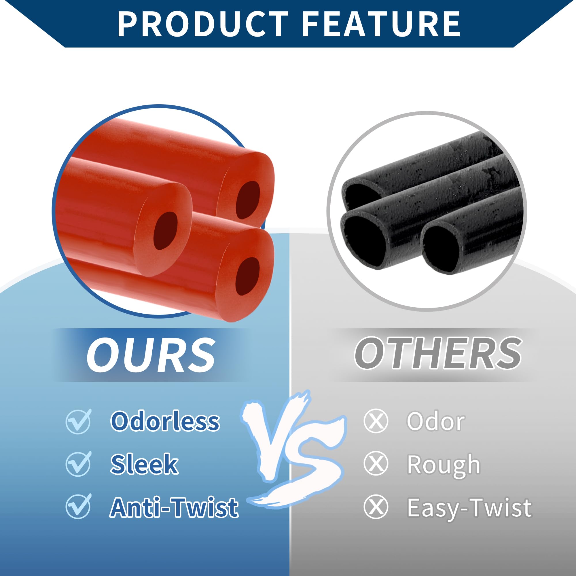 Tubo in Silicone per Aspirazione Tubo per Linea di Aspirazione Automobilistica ad Alta Temperatura 10Ft 3/8" 10mm ID 2.5mm Spessore 1 Pz Rosso
