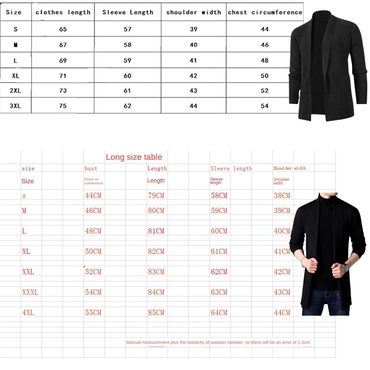 QQLADY Jacksman Cárdigans Delgados para Hombre con Bolsos,Suéteres Tipo cárdigan Abiertos y sólidos para Hombre,Sudadera Informal de Manga Larga con Bolsillos (S,Short Style-d)