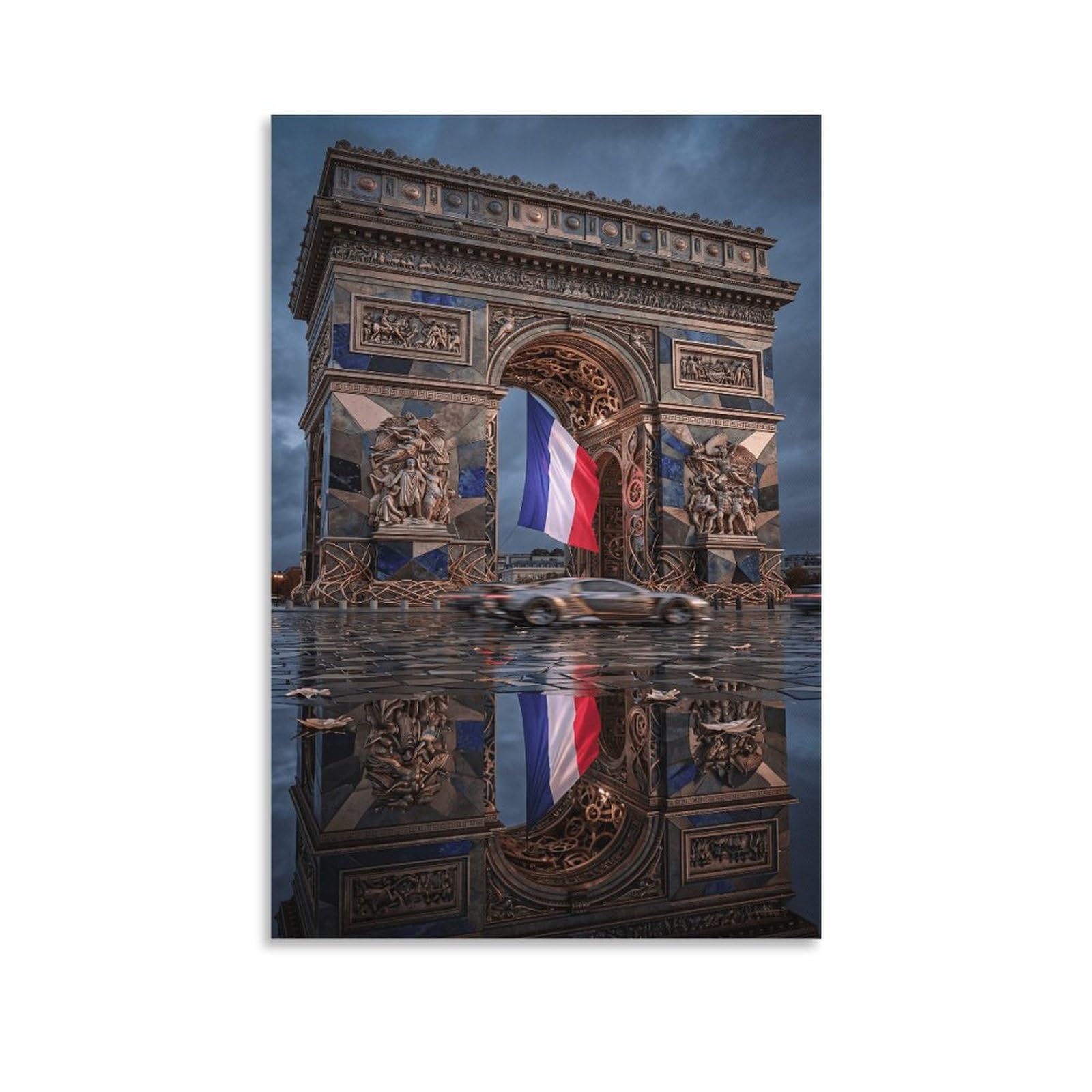 XPASHIQWC Arc De Triomphe Paris Poster Artwork Giclee Canvas Prints Modern Canvas Wall Art Picture Wall Hanging for Dining Room Kitchen Home Office Decor 20x30inch(50x75cm)