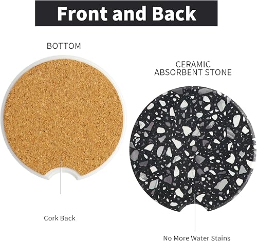 Miniatura 2 de Paquete de 4 posavasos de cerámica para mujeres y hombres, portavasos para automóvil, accesorios interiores, regalo creativo, antideslizante