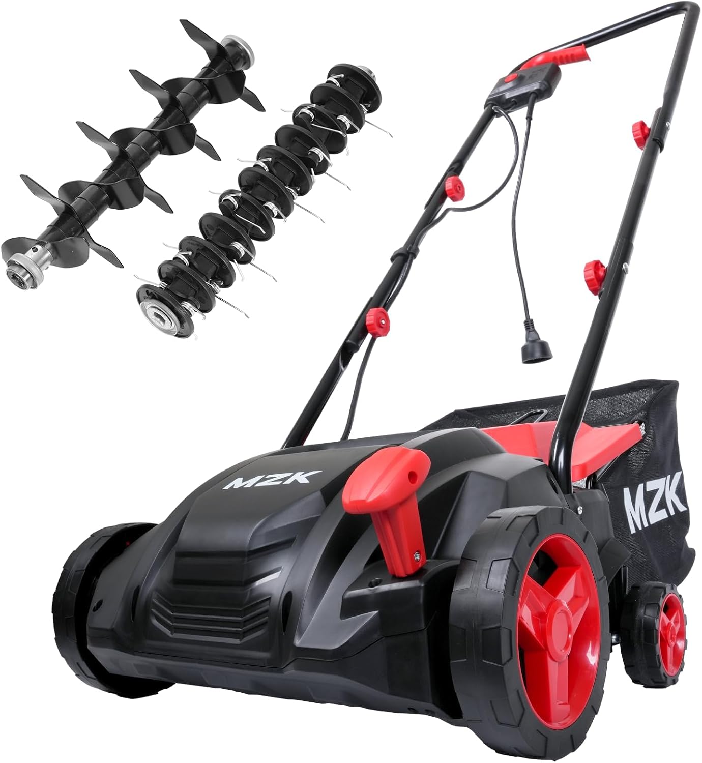MZK 13-inch 12-Amp 2-in-1 Electric Dethatcher and Scarifier w/Removeable 8-Gallon Collection Bag 2311