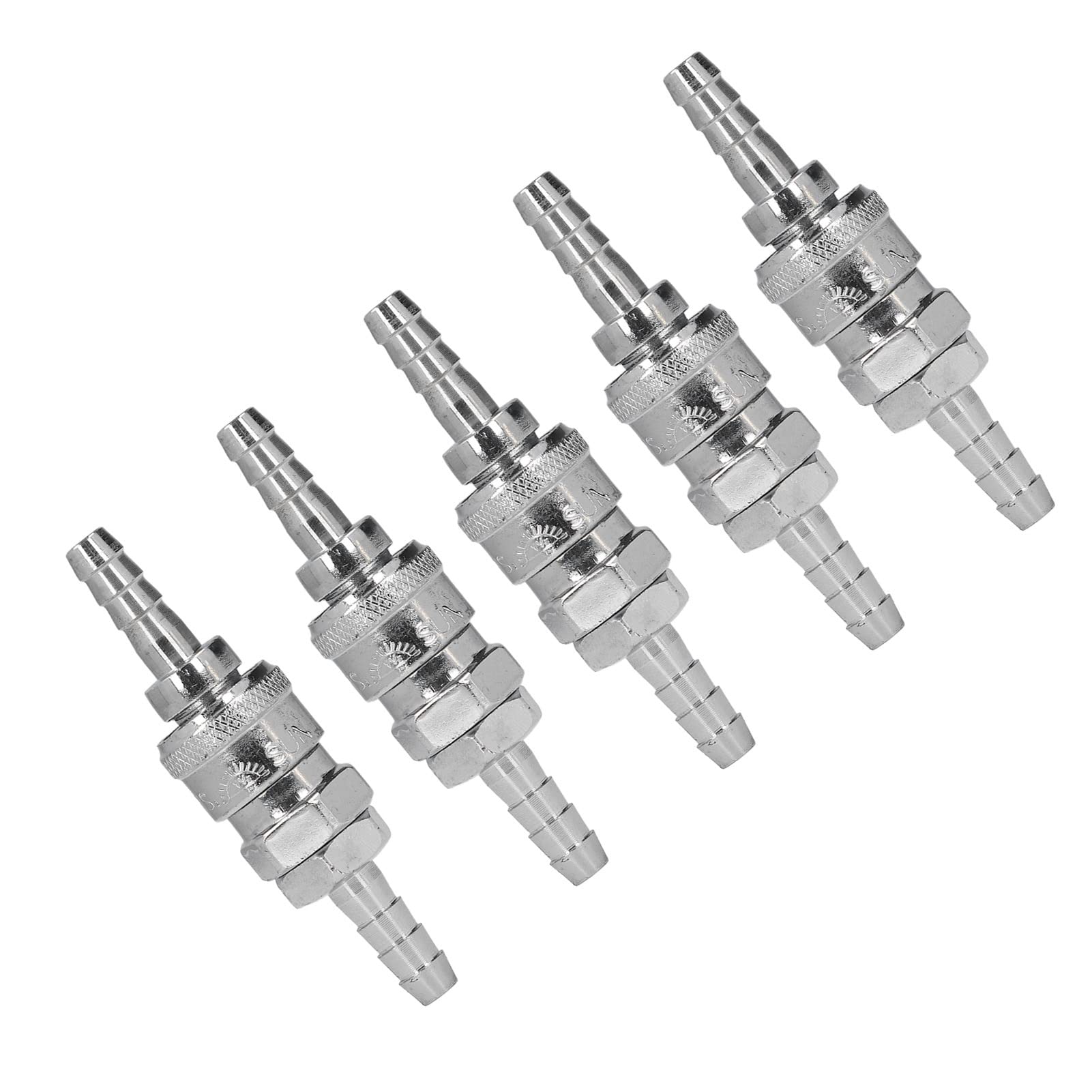 Acoplador neumático ViaGasaFamido, racores de conexión rápida neumática de Acero Inoxidable Chapado, 5 Juegos para compresores de Aire y Uso automotriz (5 * 8 de Cola Larga (SH+PH-20))