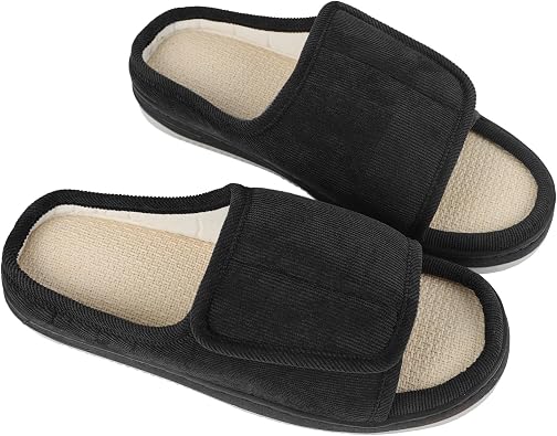 OhMill Diabetic Slippers for Mens Open Toe Slippers Men