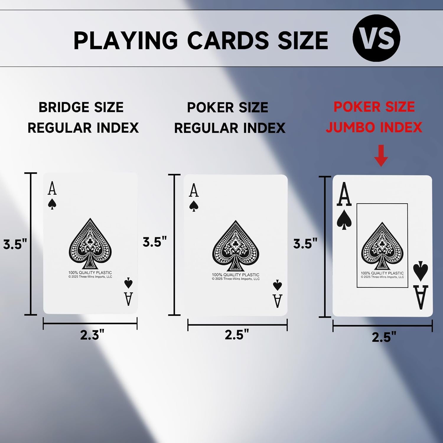 GSE Games & Sports Expert 100% Plastic Waterproof Playing Cards, Standard/Jumbo Index, Poker/Bridge Size, Perfect for Outdoor Camping, Beach & Pool, Travel