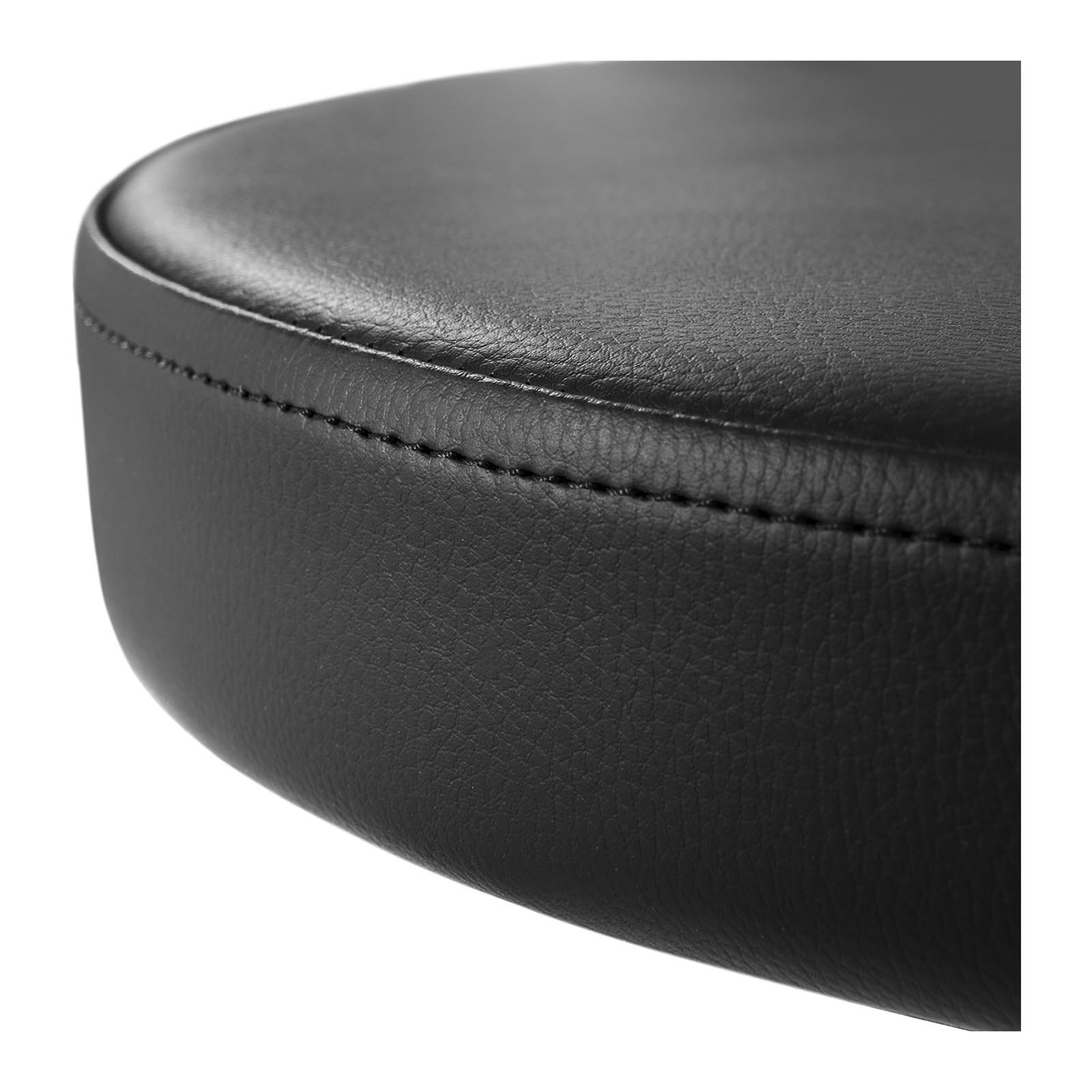 Physa Terni Black Arbeitsstuhl mit Rückenlehne Drehstuhl mit Rollen (Höhenverstellbar 46–60 cm, Stahlgestell, Eco-Leder) Schwarz
