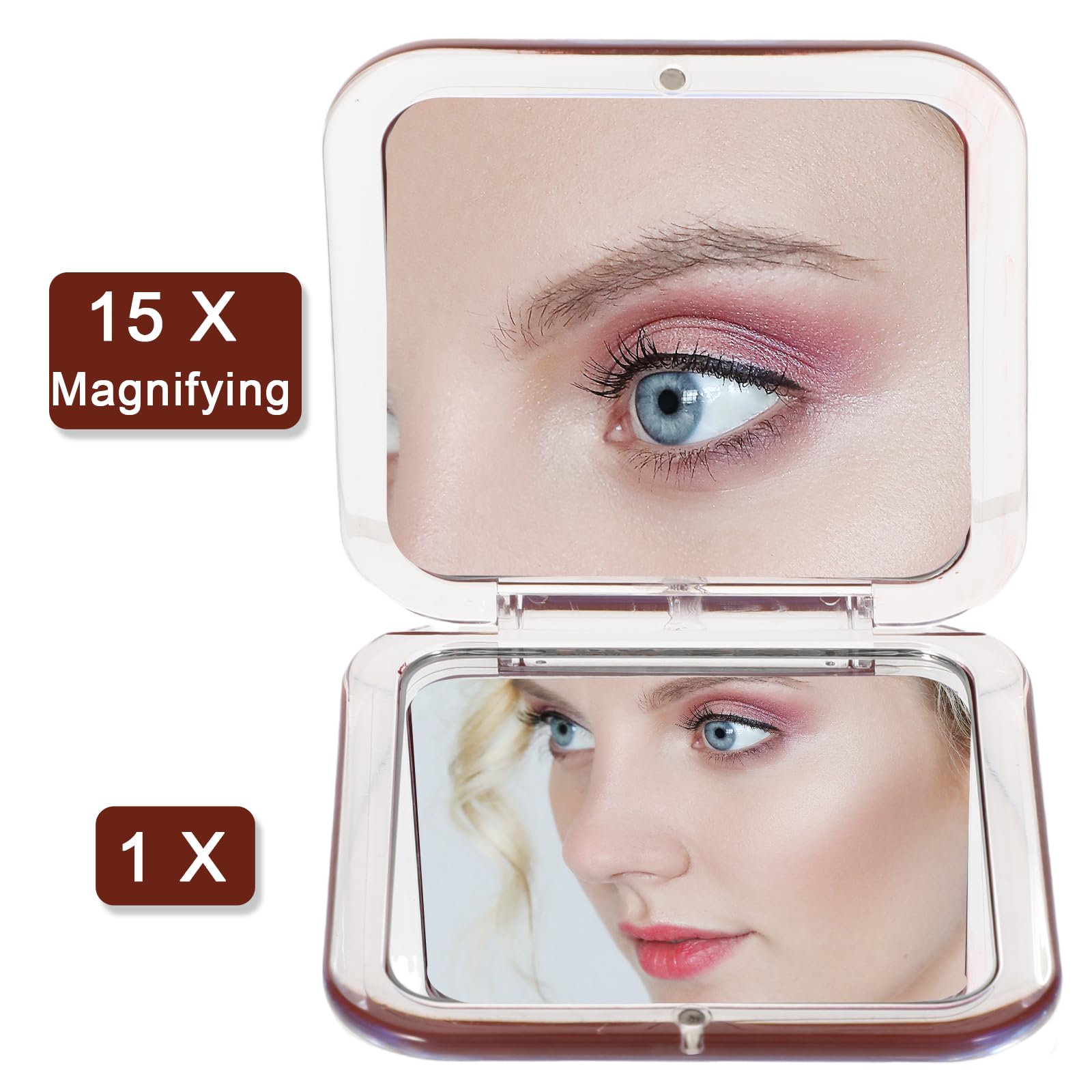 Kompakt-Makeup-Spiegel Mit 10x Vergrößerung – Faltbar & Ideal Für Unterwegs