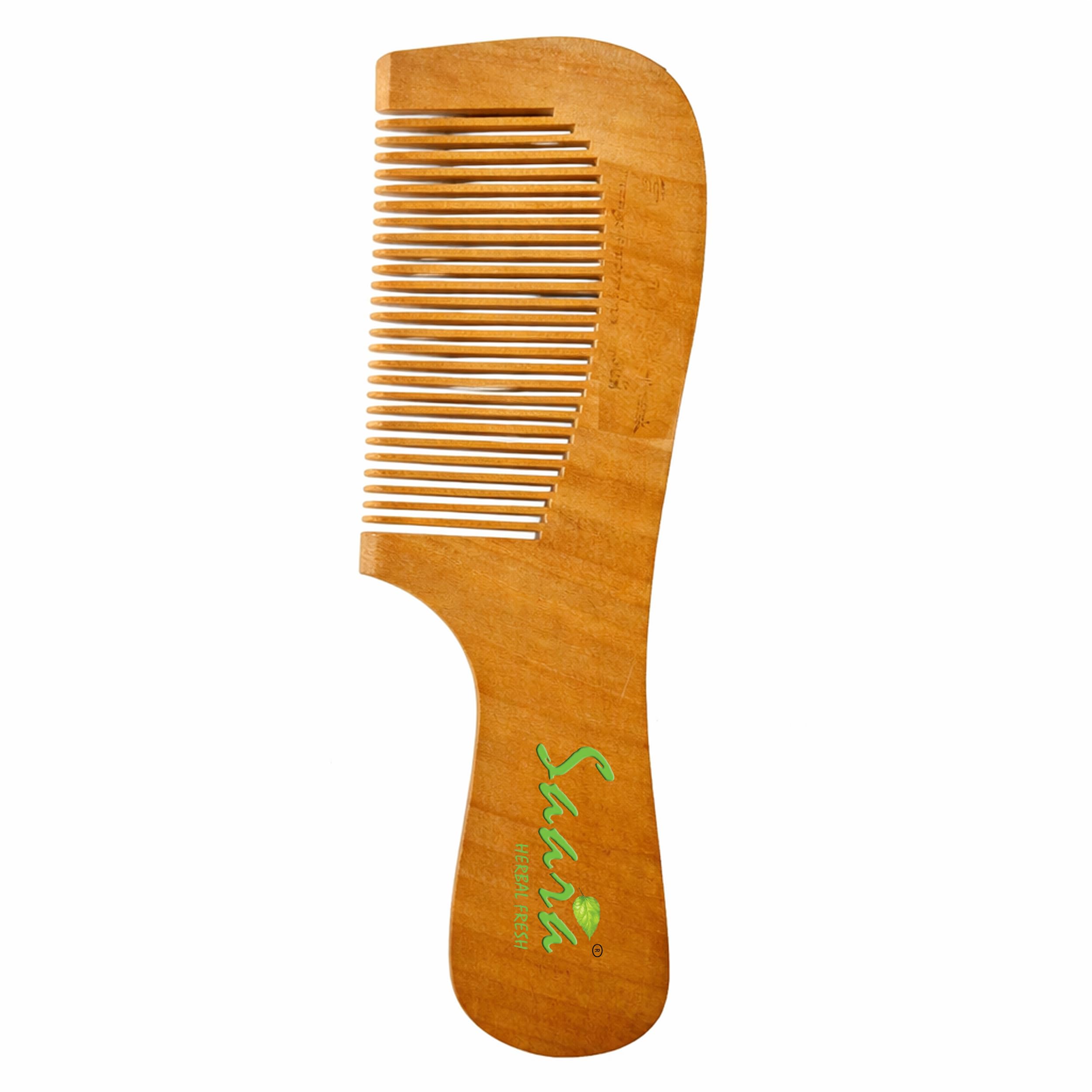 Neem Wood Hair Comb | Eco-Friendly Wooden Comb for Men & Women | Size: 7 × 3 Inches