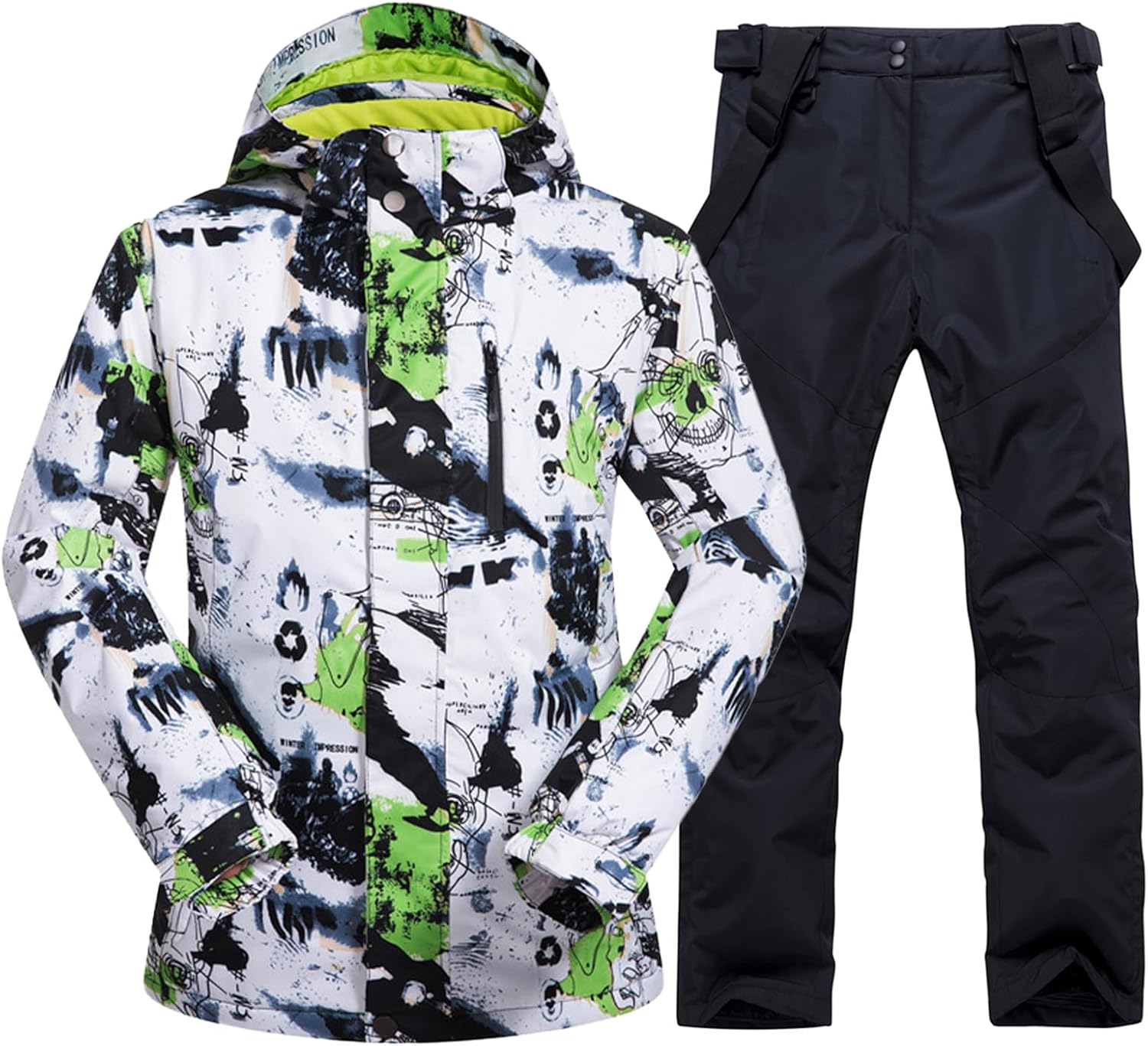 Men's Winter Windproof Waterproof Snowsuit Snowboard Jacket and Ski Pants for Snow Sport
