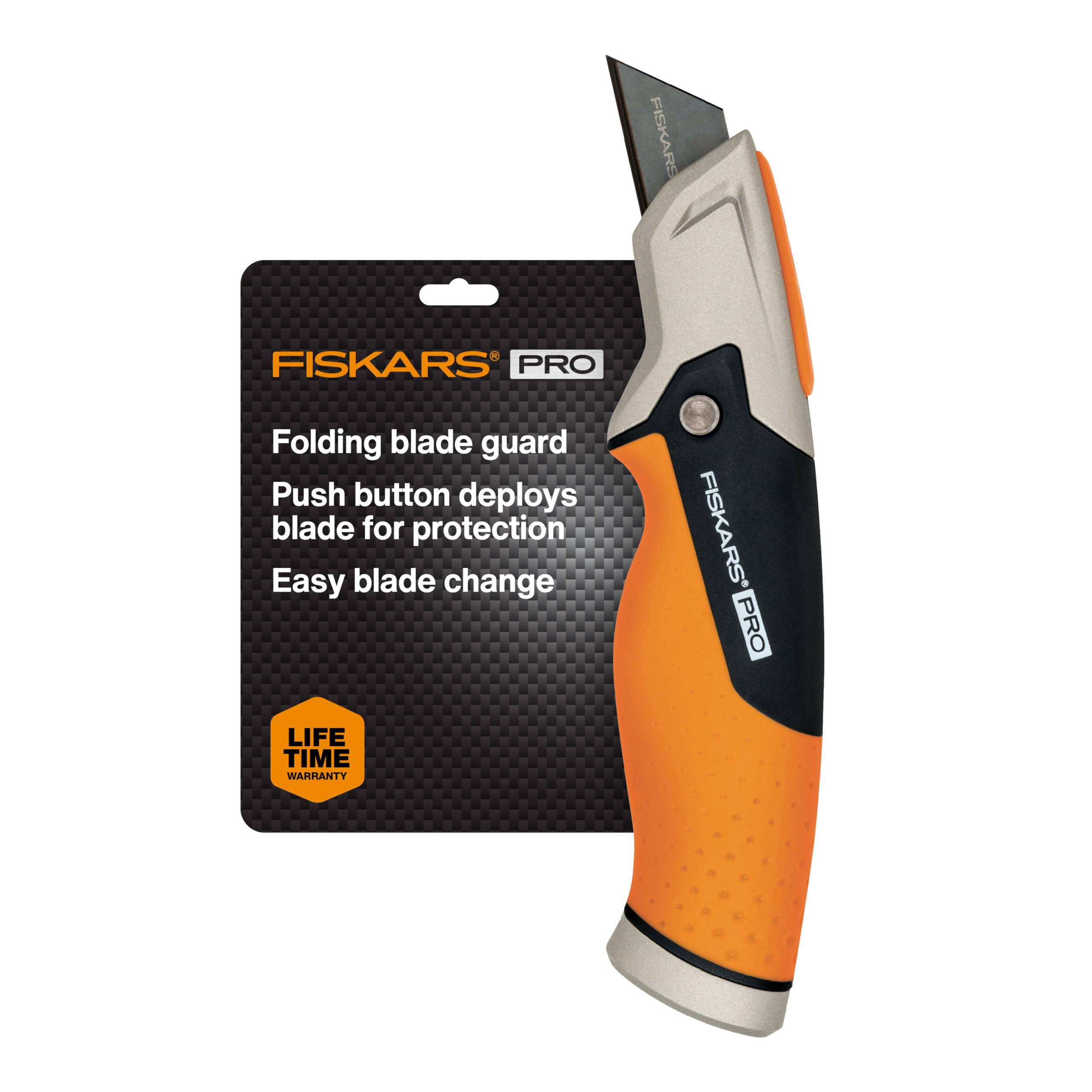 Fiskars 770010-1001 Pro Utility Knife, Fixed, Orange/Black