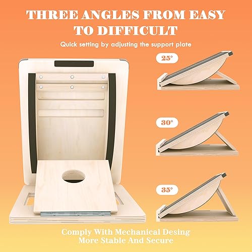 Miniatura 4 de Tabla Inclinada Profesional, Tabla Inclinable Ajustable y Estirador de Pantorrilla, Tabla Inclinada para Estiramiento de Pantorrilla, Tabla