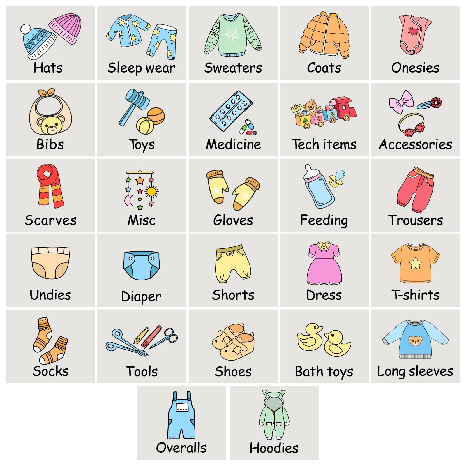 Baby Clothing Labels Stickers Dresser Clothes ...