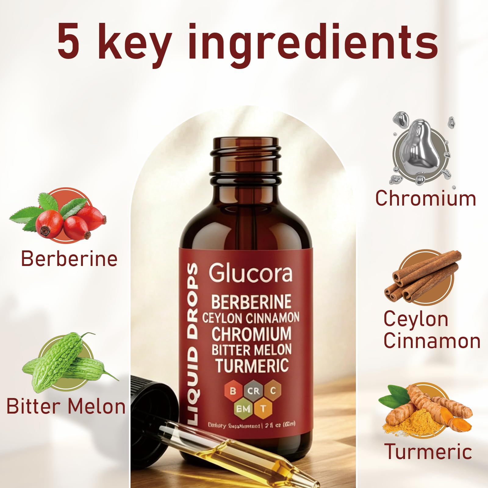 Glucora Berberina Liquida Drops, Glucora Berberine Gotas, 2 fl oz — Amazon image 6