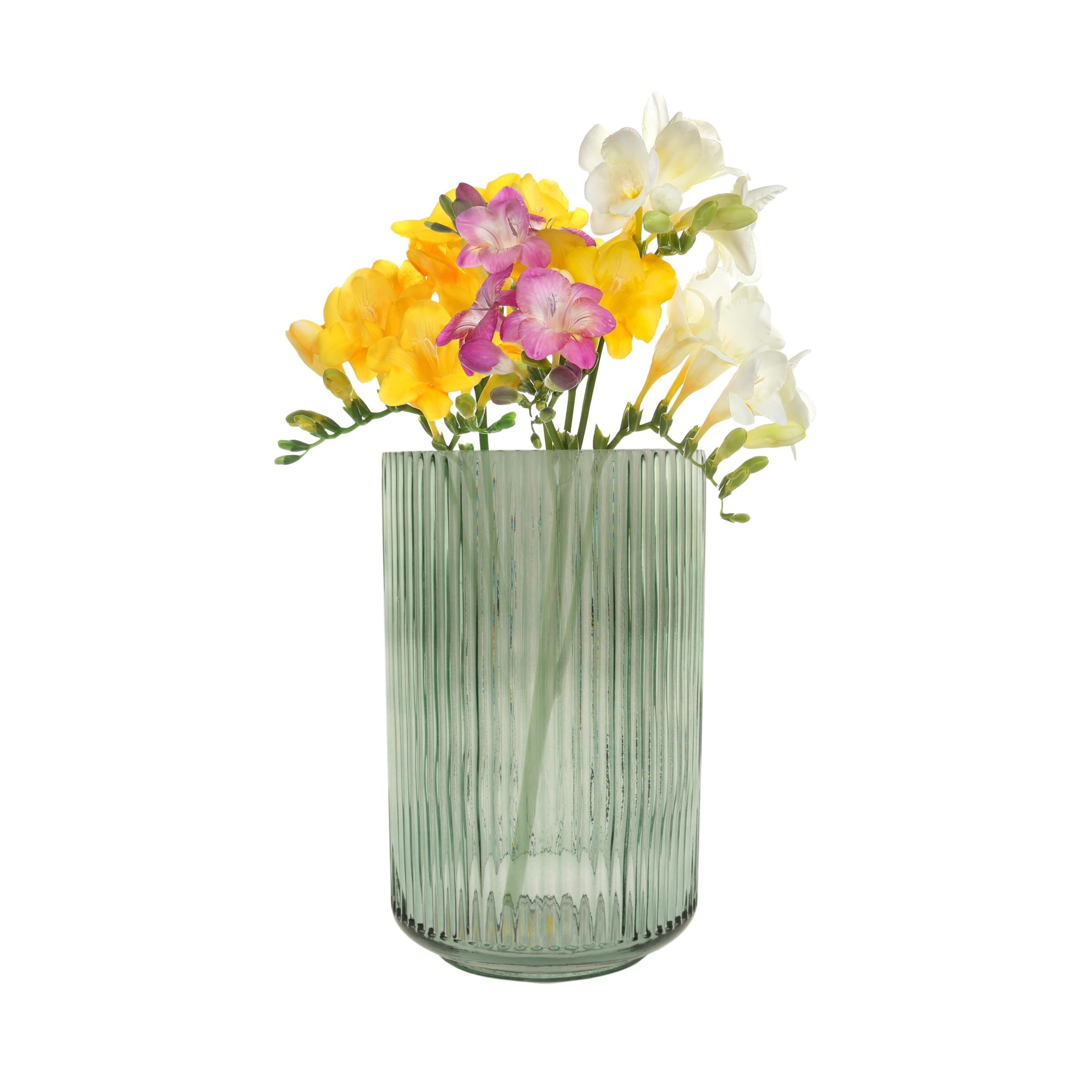 Point-Virgule Glass vase, home decoration with elegant design, green, 12x19.3cm