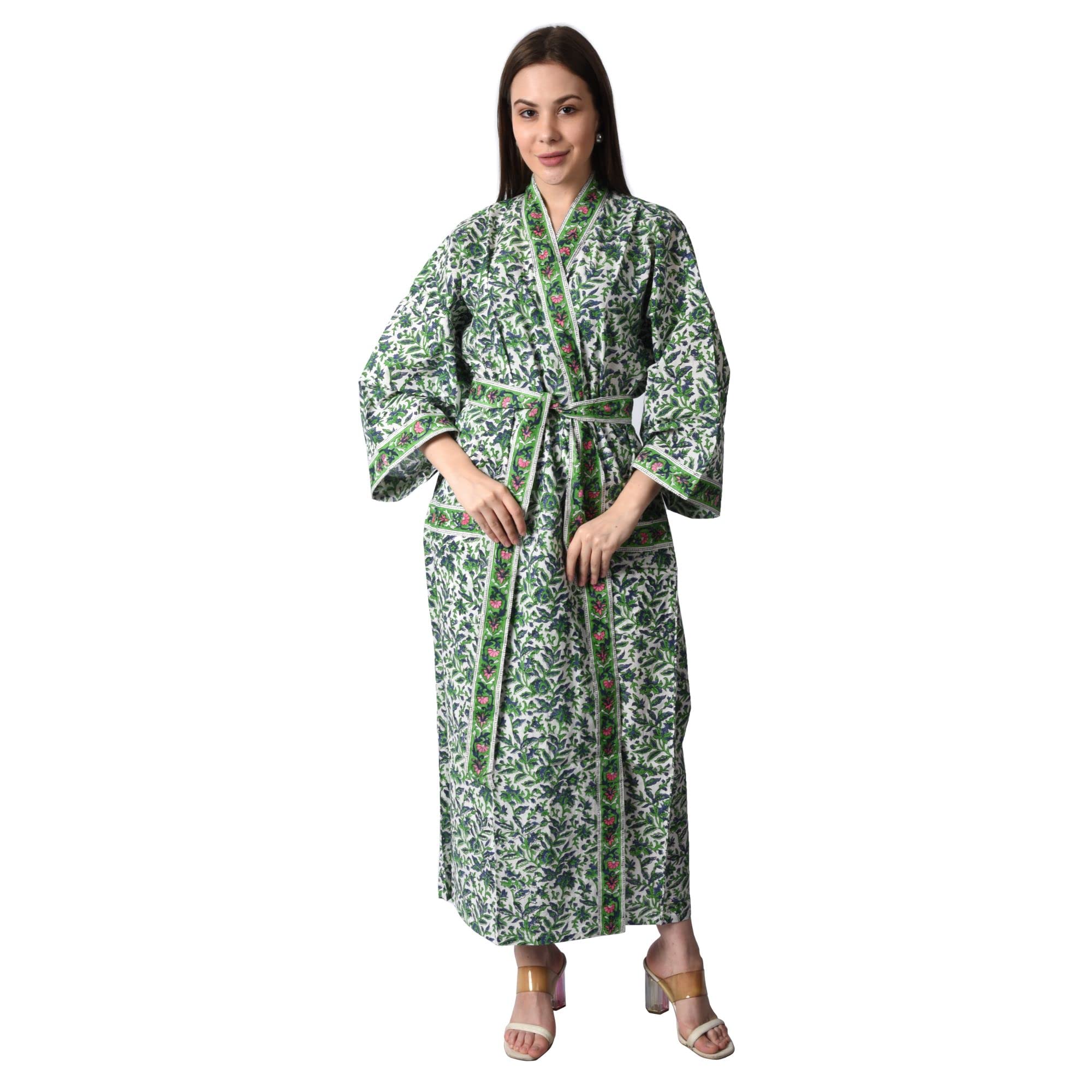 Fabric venue Block Print Robes, Handmade Robes, Floral Cotton Kimono, Dressing Night Wear, Hand Printed Kimono, Beach Dress, Jaipuri Floral Printed
