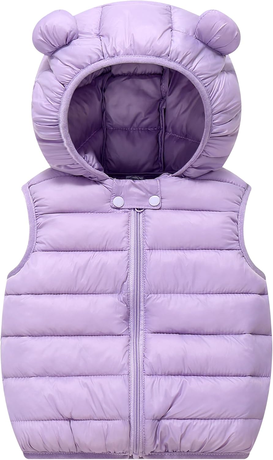 AIWUHE Baby Boys Girls Hooded Puffer Vest Winter Lightweight Sleeveless Bear ears Zipper Up Jacket
