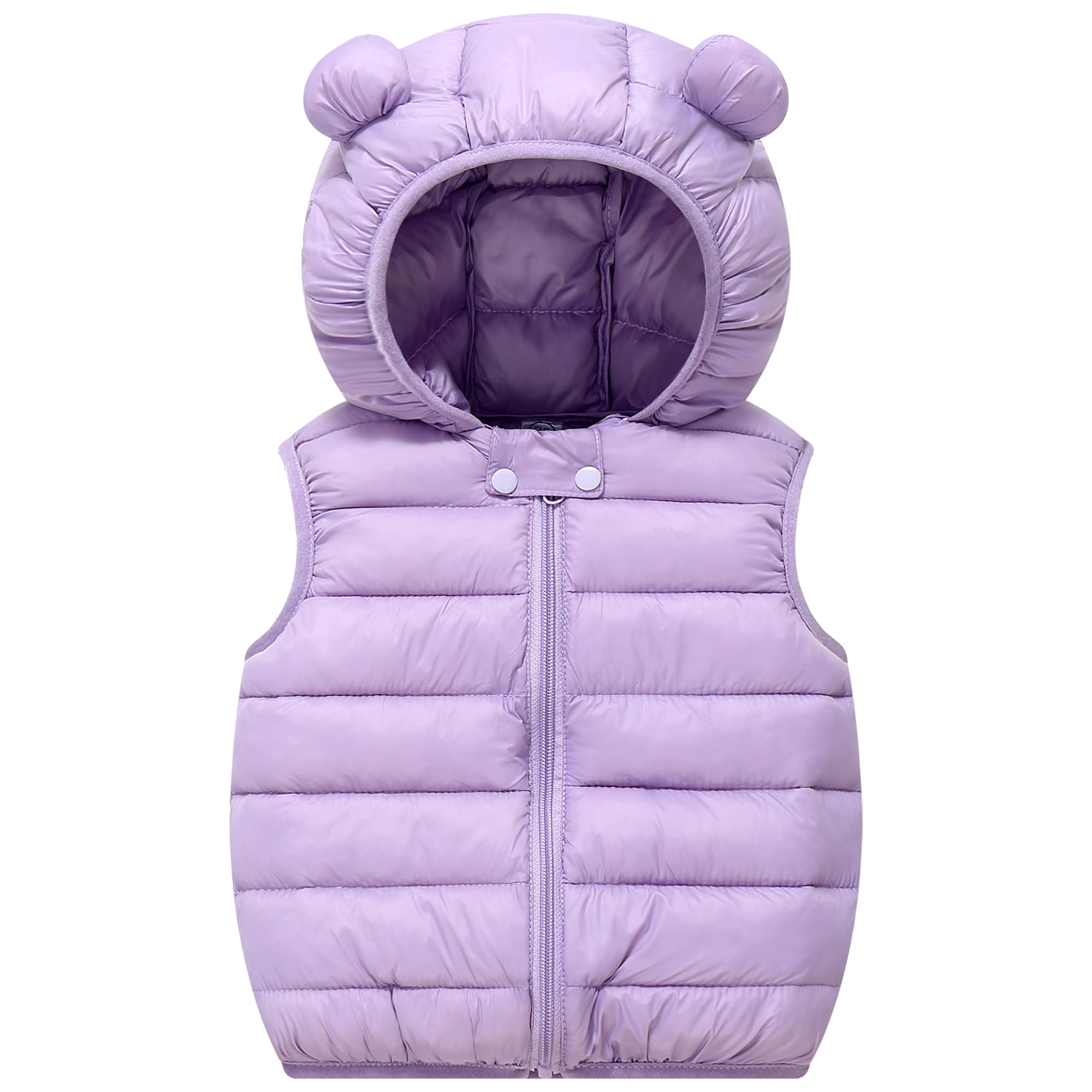 AIWUHE Baby Boys Girls Hooded Puffer Vest Winter Lightweight Sleeveless Bear Ears Zipper Up Jacket Down Vest Coat Vests Kids
