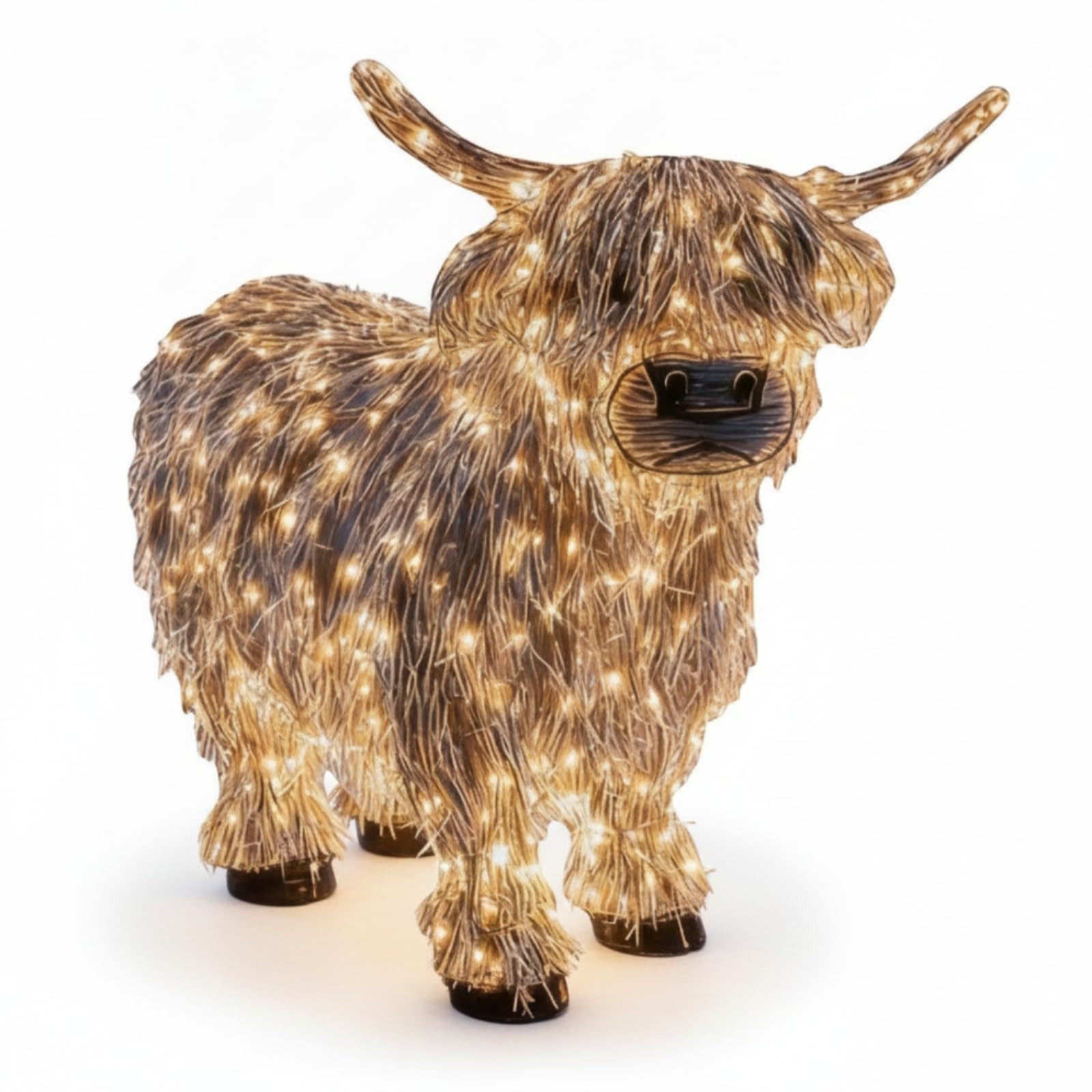 Kuhfigur mit Beleuchtung Glowing Kuhfigur Gemütlich Gebirgsregion-Kuh für Dekoliebhaber, Garten