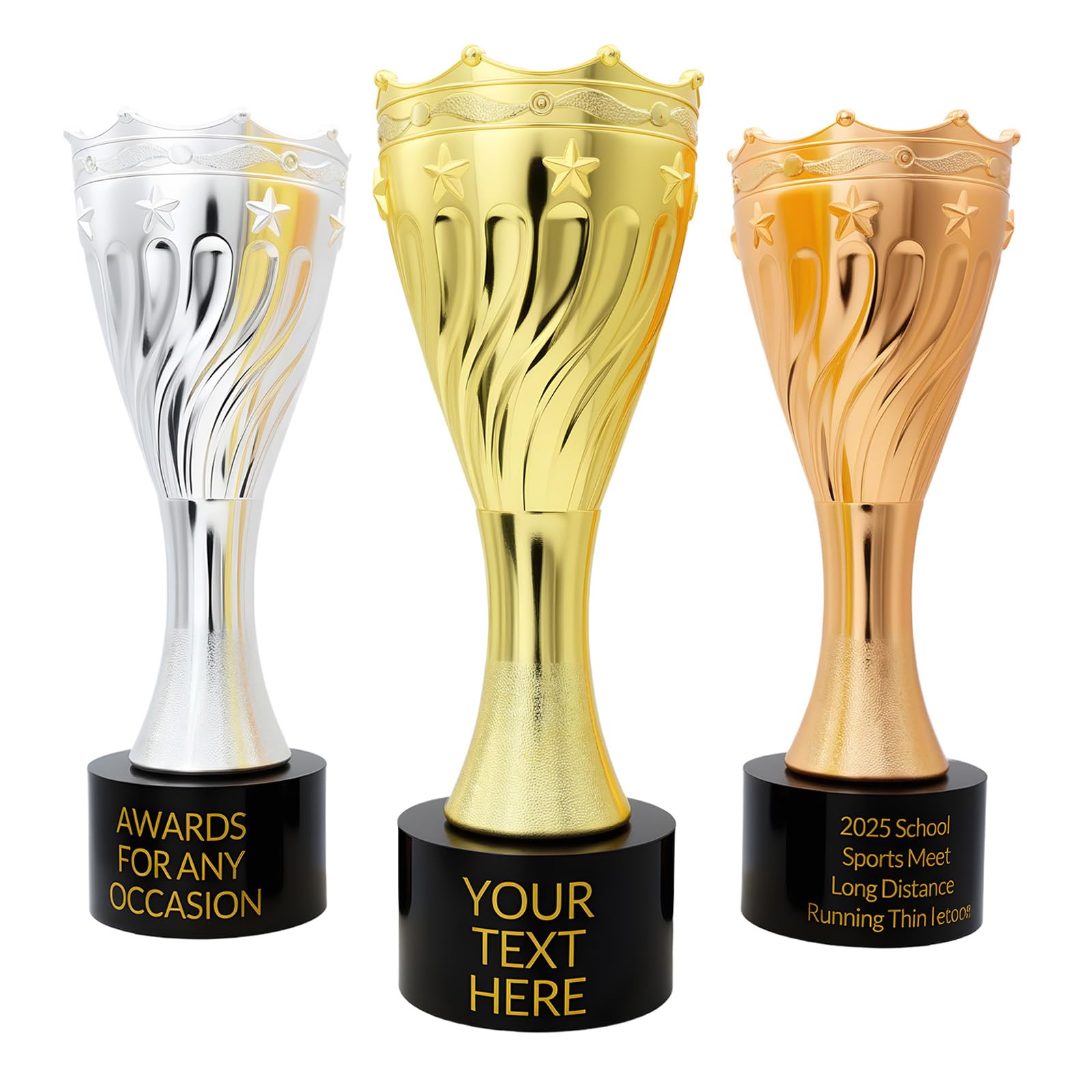 Pokal Personalisiert, Pokal Mit Gravur Wunschtext, Metallpokal in Gold, Silber Oder Bronze, Perfekt Für Jede Preisverleihung, Jeden Wettbewerb, Jede Team- Oder Einzelleistung