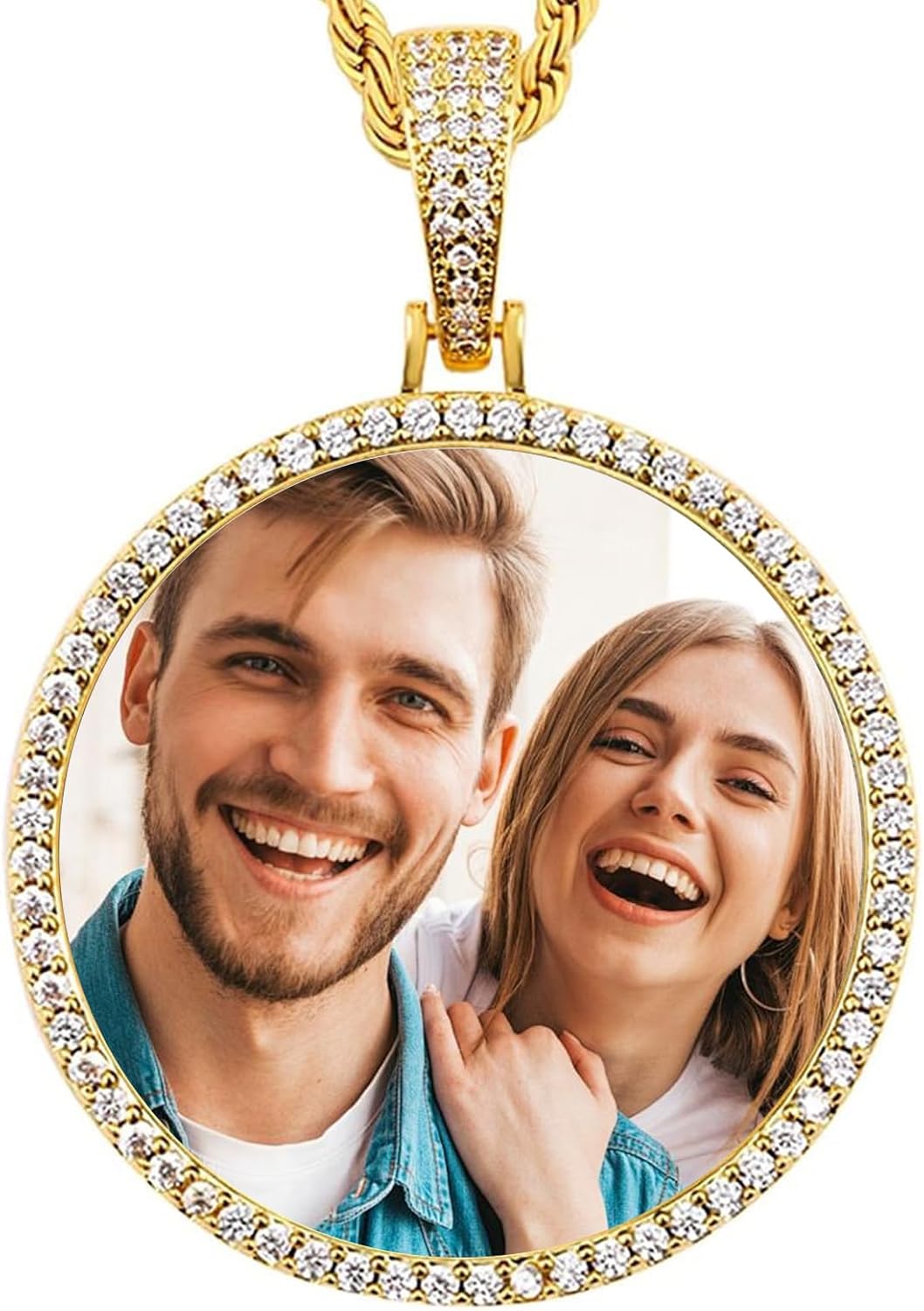 Customized Picture Neckalce18K Gold Plated Hip Hop Jewelry Picture Pendant Necklace for Men Women