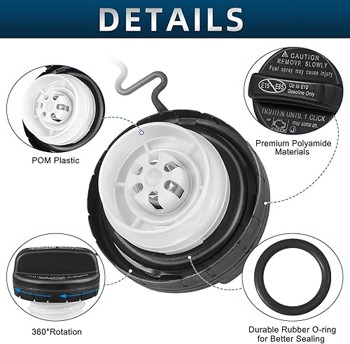 Miniatura 4 de Tapa del depósito de combustible compatible con Camry 4Runner Avalon Corolla Highlander Sienna Tacoma Tundra FJ Land Cruiser Matrix Rav4 Sequoia