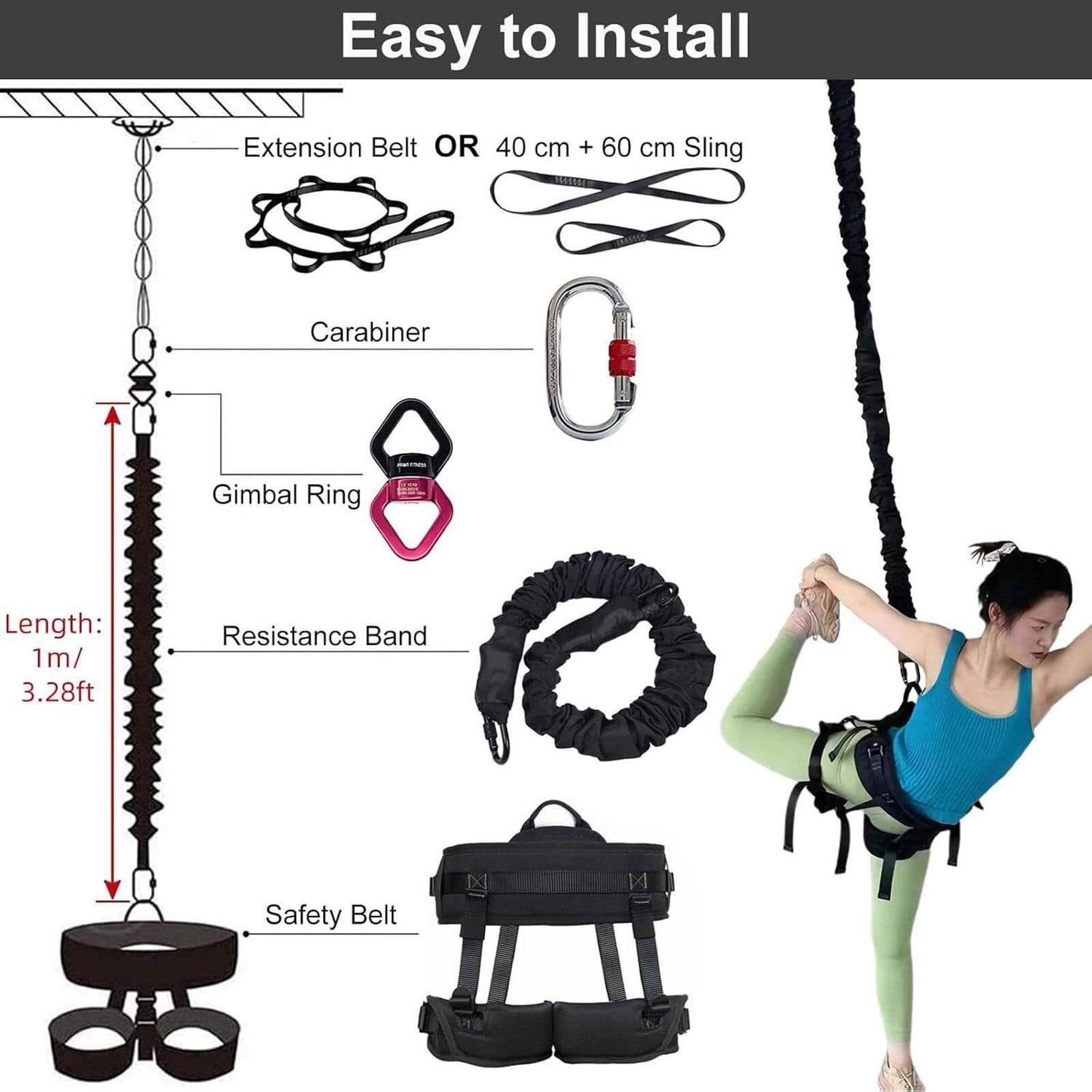 Lina do tańca na bungee, wiszący sznurek do jogi Fitness Bungee