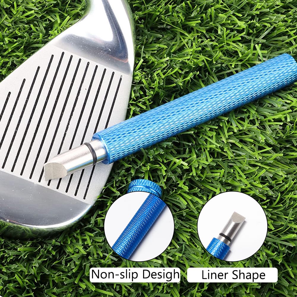 3 Piezas Herramientas de Limpieza de Golf Cepillo para Palos de Golf con Mosquetón Retráctil Afilador de Ranura para Golf Limpiador de Cepillos de Palos para Palos de Golf Fácil de Usar